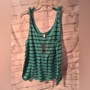 NWT Blue Stripe Tie Strap Tank Top